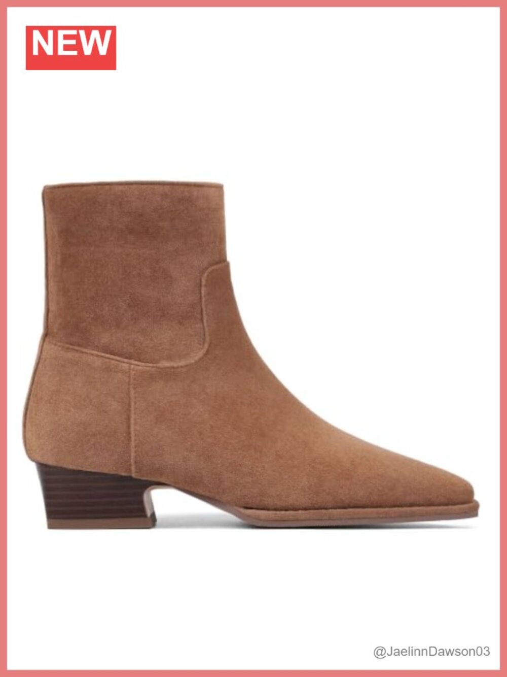 Women's Suede Square Toe Ankle Boots with Chunky Block Heel